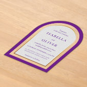 Invitations En Acrylique Mariage simple or et blanc pourpre (Poser)