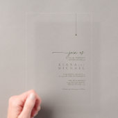 Invitations En Acrylique Mariage Simplement Chic Vert Mousse Transparent ID (In situ (ordinateur de poche))