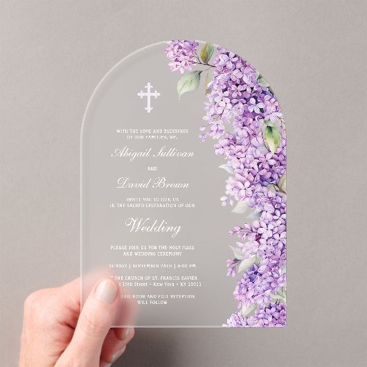 Invitations En Acrylique Mariage sous l'arche de lilas (In situ (ordinateur de poche))