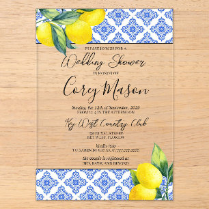 Invitations En Acrylique Mariage sous le signe du citron
