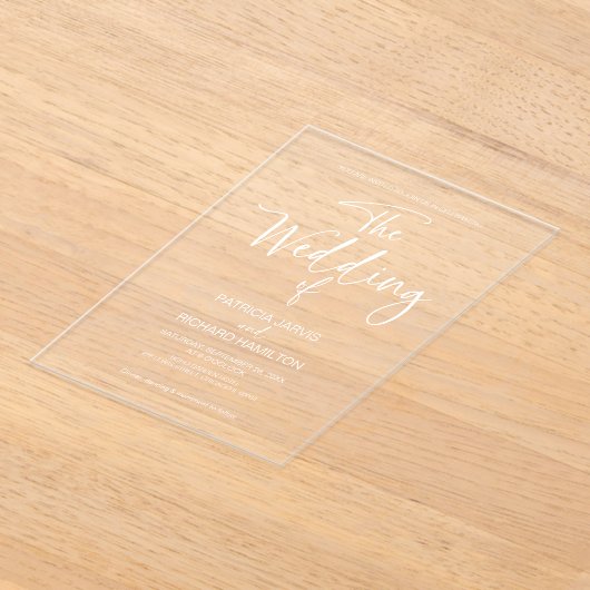Invitations En Acrylique Mariage StylishCalligraphy (Poser)