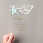 Invitations En Acrylique Mariage sur la plage à l'écume de mer ID837 (In situ (ordinateur de poche))