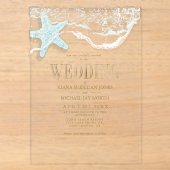Invitations En Acrylique Mariage sur la plage à l'écume de mer ID837 (Recto)