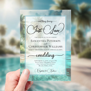 Invitations En Acrylique Mariage sur la plage tropicale Rien de fantaisiste
