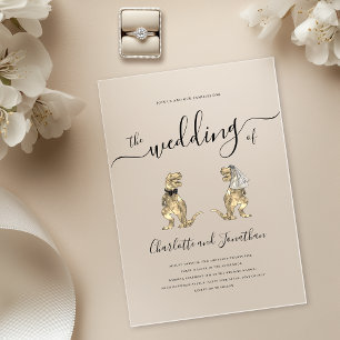 Invitations En Acrylique Mariage sur le thème des dinosaures