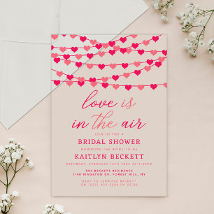 Invitations En Acrylique Mariage Suspendu Cœurs Amour Shower