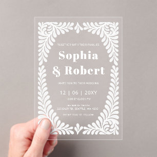 Invitations En Acrylique Mariage Talavera mexicain