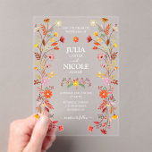 Invitations En Acrylique Mariage tendance mexicain Talavera Floral Fiesta (In situ (ordinateur de poche))