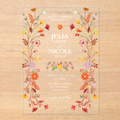 Invitations En Acrylique Mariage tendance mexicain Talavera Floral Fiesta (Recto)