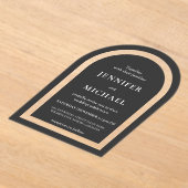 Invitations En Acrylique Mariage texte noir blanc gris (Poser)