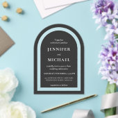 Invitations En Acrylique Mariage texte noir blanc gris (Insitu (Mariage))