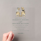 Invitations En Acrylique Mariage thème dinosaure Vert (In situ (ordinateur de poche))