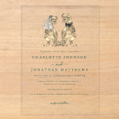Invitations En Acrylique Mariage thème dinosaure Vert (Recto)