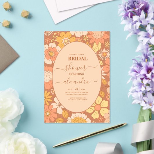 Invitations En Acrylique Mariage Thème Rétro Groovy 70's  (Insitu (Mariage))