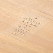 Invitations En Acrylique Mariage traditionnel élégant (Poser)