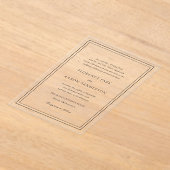 Invitations En Acrylique Mariage traditionnel noir et blanc intemporel (Poser)