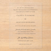 Invitations En Acrylique Mariage Traditionnel Simple (Recto)