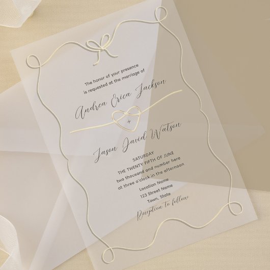 Invitations En Acrylique Mariage transparent de la flèche à main