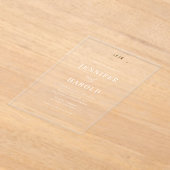 Invitations En Acrylique Mariage transparent de lune céleste or et blanc (Poser)