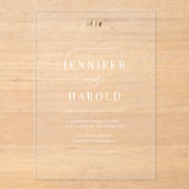 Invitations En Acrylique Mariage transparent de lune céleste or et blanc (Recto)