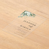Invitations En Acrylique Mariage transparent Eucalyptus Floral Minimal (Poser)