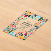 Invitations En Acrylique Mariage transparent mexicain Fleurs de Fiesta (Poser)