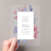 Invitations En Acrylique Mariage transparent peint à la main exotique (In situ (ordinateur de poche))