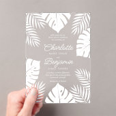 Invitations En Acrylique Mariage tropical de la Monstère blanche (In situ (ordinateur de poche))