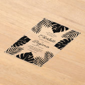 Invitations En Acrylique Mariage Tropical Monstera Noir (Poser)