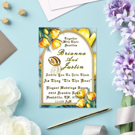 Invitations En Acrylique Mariage Tulipes Jaunes Sunshine (Insitu (Mariage))