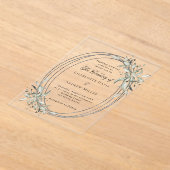 Invitations En Acrylique Mariage vert argent clair (Poser)