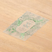 Invitations En Acrylique Mariage vert émeraude de feuillage vert de fougère (Poser)