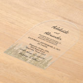 Invitations En Acrylique Mariage Vert Forêt Bois Rustique (Poser)