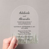 Invitations En Acrylique Mariage Vert Forêt Bois Rustique (In situ (ordinateur de poche))