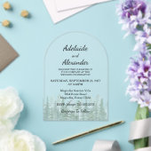 Invitations En Acrylique Mariage Vert Forêt Bois Rustique (Insitu (Mariage))