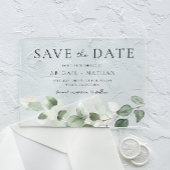 Invitations En Acrylique Mariage Vert Moderne Sauvez La Date