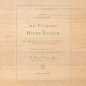 Invitations En Acrylique Mariage Vintage classique (Recto)