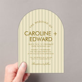 Invitations En Acrylique Mariage voûté rayé de luxe (In situ (ordinateur de poche))