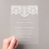 Invitations En Acrylique Mariage White Brocade Lace Garland (In situ (ordinateur de poche))