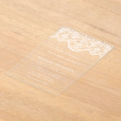 Invitations En Acrylique Mariage White Brocade Lace Garland (Poser)