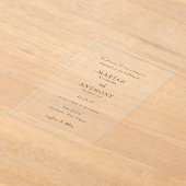 Invitations En Acrylique Mariah Minimal Mariage élégant (Poser)