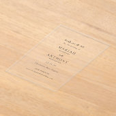 Invitations En Acrylique Mariah minimal mariage élégant Enregistrer la date (Poser)