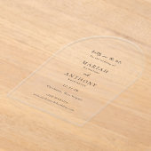 Invitations En Acrylique Mariah minimal mariage élégant Enregistrer la date (Poser)