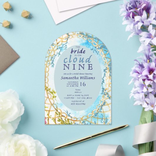 Invitations En Acrylique Mariée sur Cloud Neuf Rococo Fête des mariées de r (Insitu (Mariage))