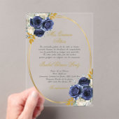 Invitations En Acrylique Marine acrylique bleu espagnol Quinceanera (In situ (ordinateur de poche))