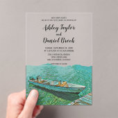 Invitations En Acrylique Marine Bateau Côtier Plage Destination Mariage (In situ (ordinateur de poche))