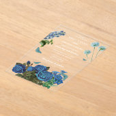 Invitations En Acrylique Marine Bleu Floral Aquarelle Mariage élégant (Poser)