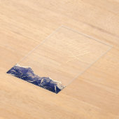 Invitations En Acrylique Marine Blue Gold Agate 90e 90e fête d'anniversaire (Poser)