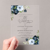 Invitations En Acrylique Marine branchée et mariage bleu clair (In situ (ordinateur de poche))