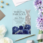 Invitations En Acrylique Marine Rose Diamond Gown 30e fête d'anniversaire (Insitu (Mariage))